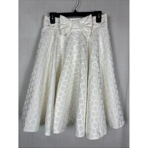 VTCH Collezioni White Polka Dot Circle Skirt with Bow